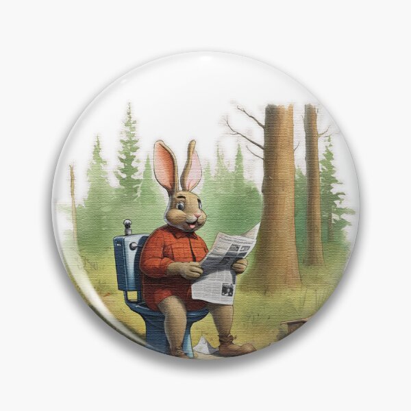 Item preview, Rabbit sitting on a toilet reading a newspaper designed and sold by jnsmerchstore.