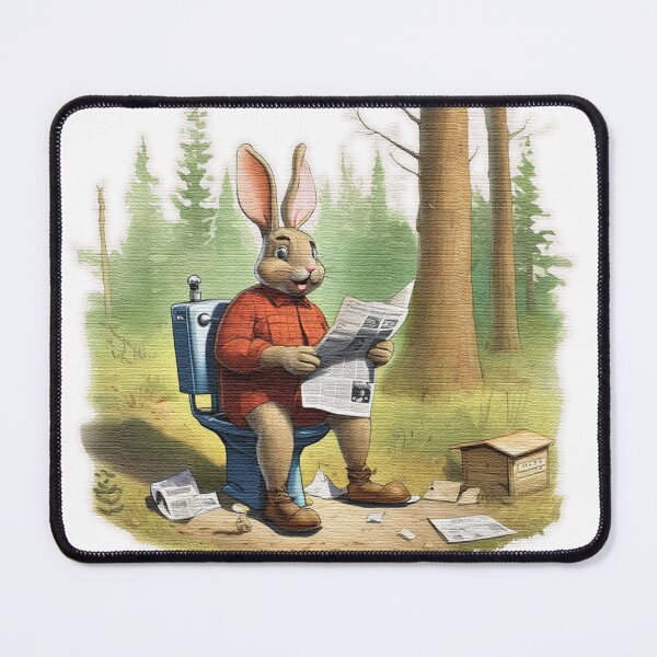Item preview, Rabbit sitting on a toilet reading a newspaper designed and sold by jnsmerchstore.