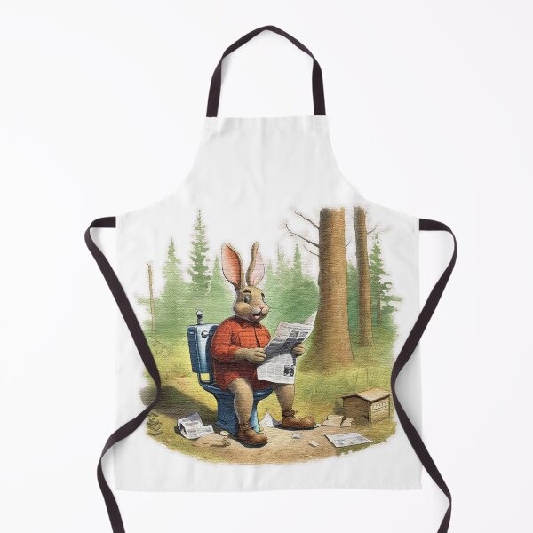Item preview, Rabbit sitting on a toilet reading a newspaper designed and sold by jnsmerchstore.