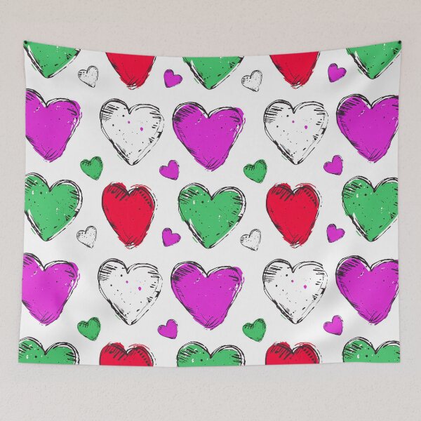 Item preview, Funky hearts pattern designed and sold by randrdesign.