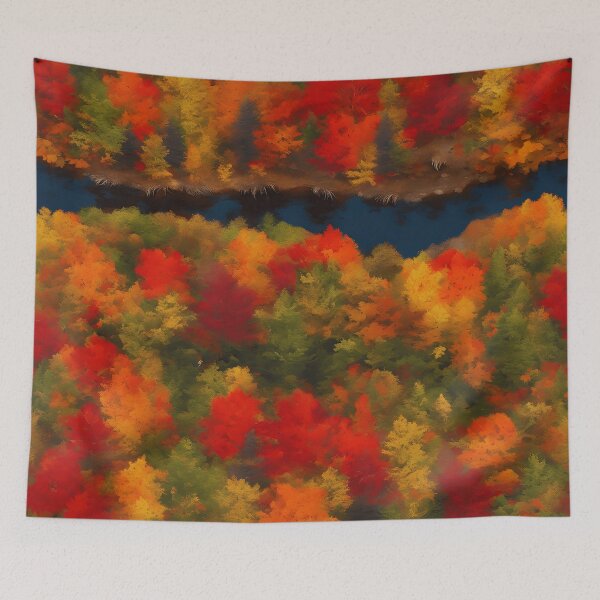 Item preview, Riverside Autumn in New England designed and sold by colorvisionart.
