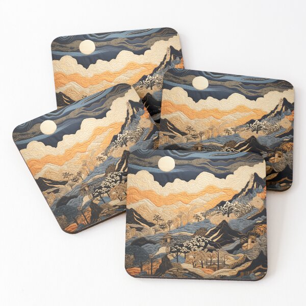 Item preview, Quilted Batik Blue Mountain Landscape  designed and sold by SueUseem.