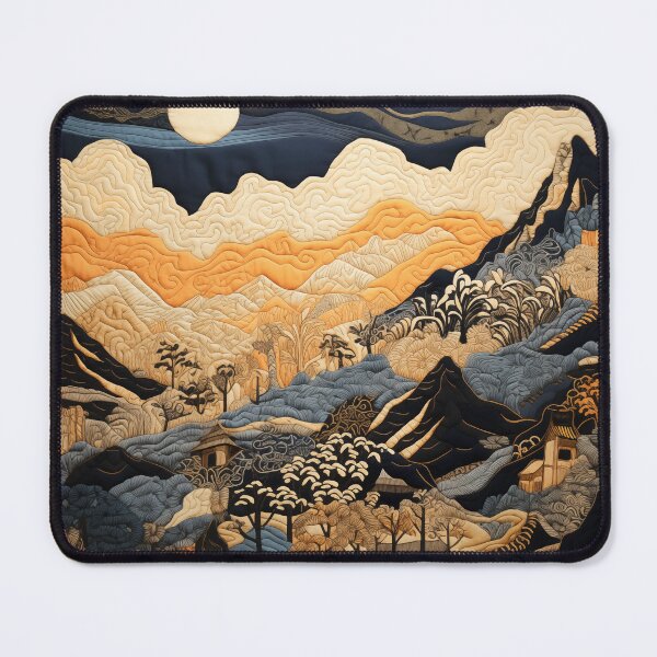 Item preview, Quilted Batik Blue Mountain Landscape  designed and sold by SueUseem.