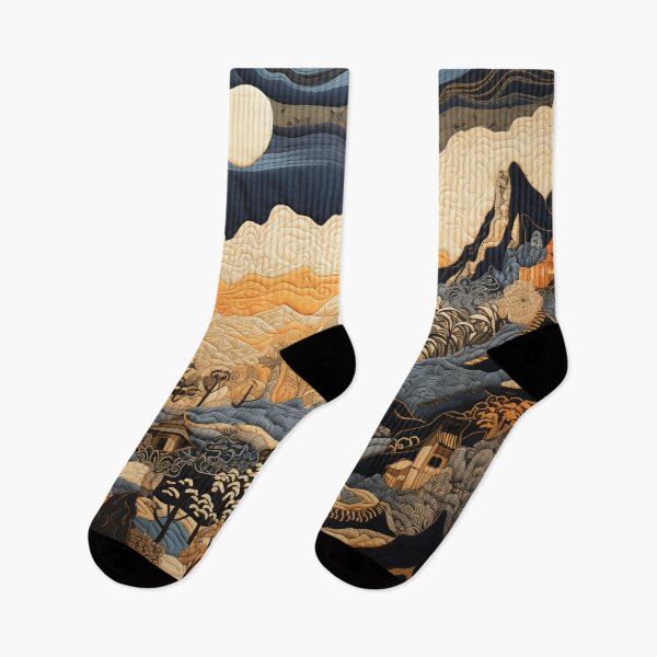 Item preview, Quilted Batik Blue Mountain Landscape  designed and sold by SueUseem.