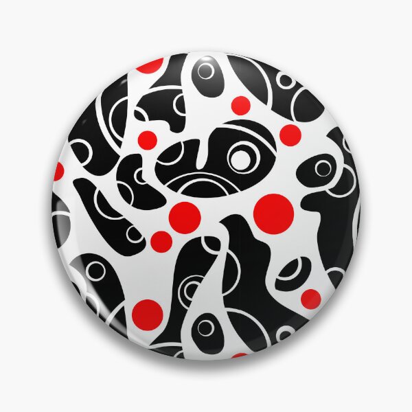 Item preview, Whale Sonics Black and Red on White Half-Drop Repeat 5748 designed and sold by Art in My Loft.