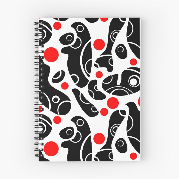 Item preview, Whale Sonics Black and Red on White Half-Drop Repeat 5748 designed and sold by Art in My Loft.
