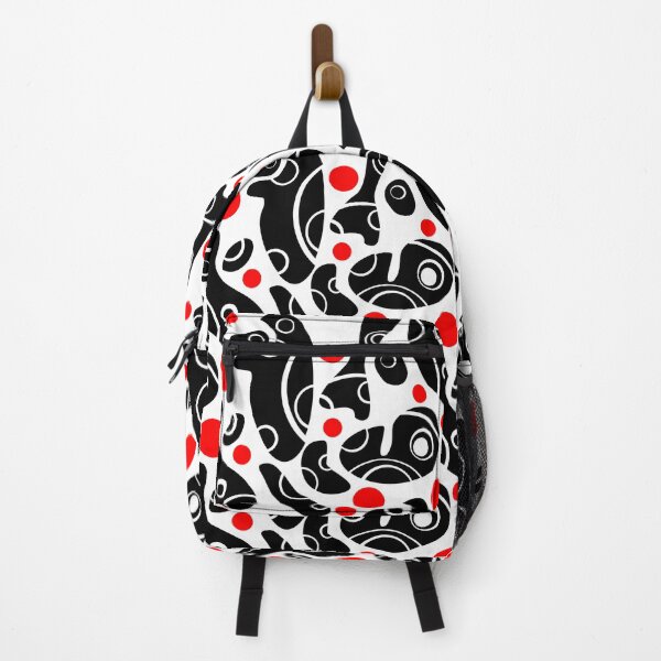 Item preview, Whale Sonics Black and Red on White Half-Drop Repeat 5748 designed and sold by Art in My Loft.