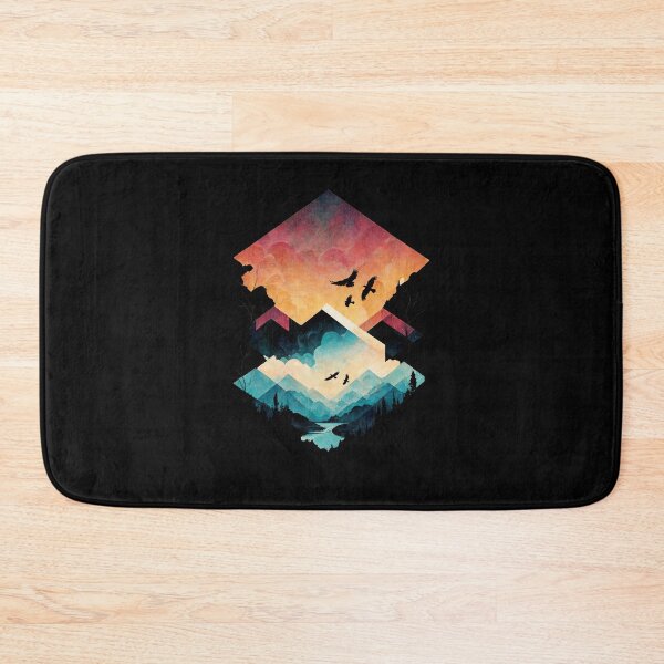 Item preview, Abstraction. Sunset. Nature. Mountains. river. Birds. Geometric abstraction. designed and sold by MagelliShop.