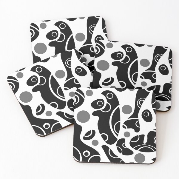 Item preview, Whale Sonics Black and Grey on White Half-Drop Repeat 5748 designed and sold by Art in My Loft.