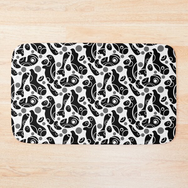 Item preview, Whale Sonics Black and Grey on White Half-Drop Repeat 5748 designed and sold by Art in My Loft.