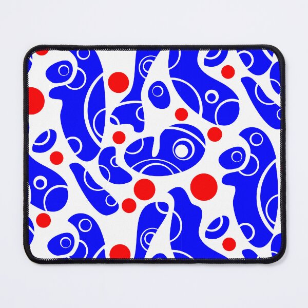 Item preview, Whale Sonics Blue and Red on White Half-Drop Repeat 5748 designed and sold by Art in My Loft.