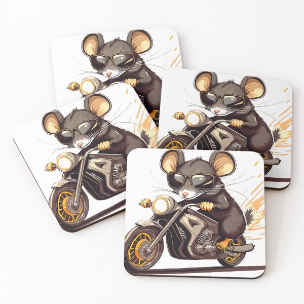 Item preview, A Mouse with Sunglasses on a Motorcycle designed and sold by BADESIGNZZ.