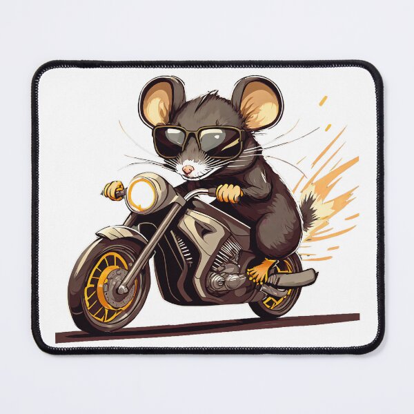 Item preview, A Mouse with Sunglasses on a Motorcycle designed and sold by BADESIGNZZ.