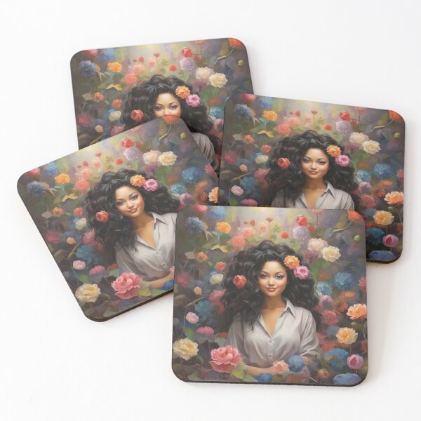 Item preview, woman, smiling, flower, colorful , seemless  designed and sold by thima shop.