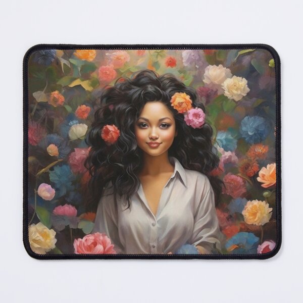 Item preview, woman, smiling, flower, colorful , seemless  designed and sold by thima shop.