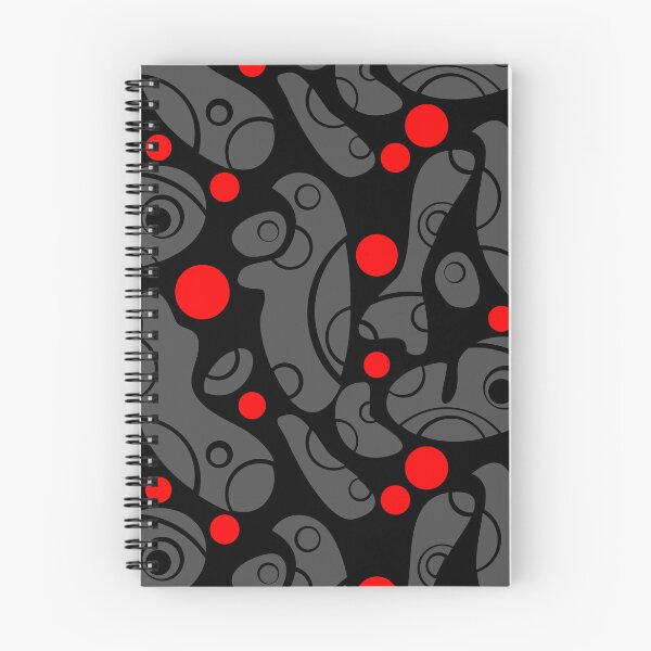 Item preview, Whale Sonics Grey and Red on Black Half-Drop Repeat 5748 designed and sold by Art in My Loft.
