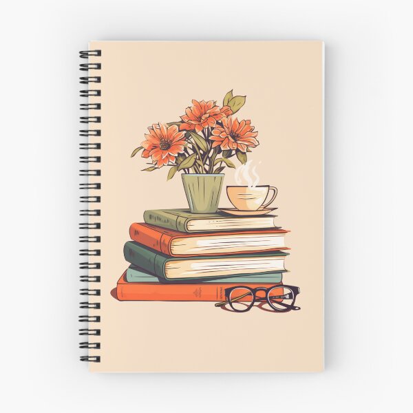 Item preview, Stack of Books, Coffee, Eyeglasses, Vase of Flowers designed and sold by Myra365Art.