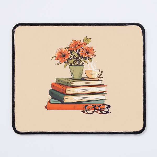 Item preview, Stack of Books, Coffee, Eyeglasses, Vase of Flowers designed and sold by Myra365Art.