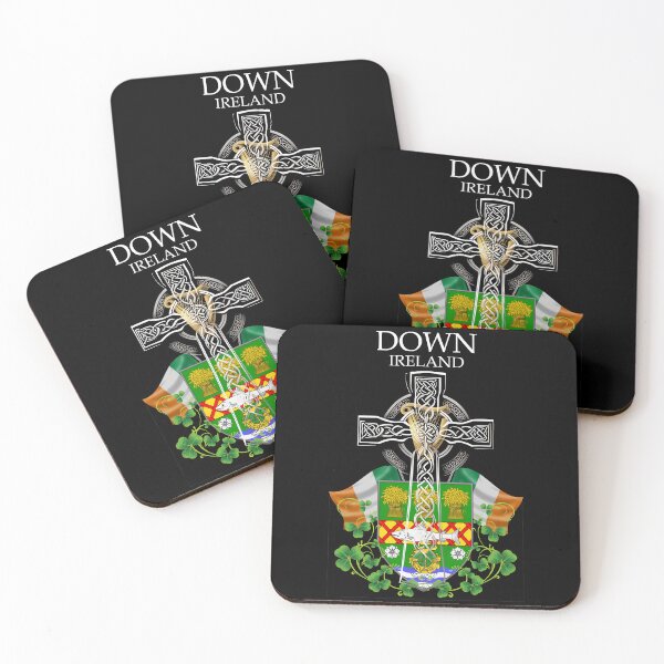 Artikelvorschau, ✅ Down Ireland Irisch-keltisches Kreuz & Wappen entworfen und verkauft von REAL IRISH GIFTS.