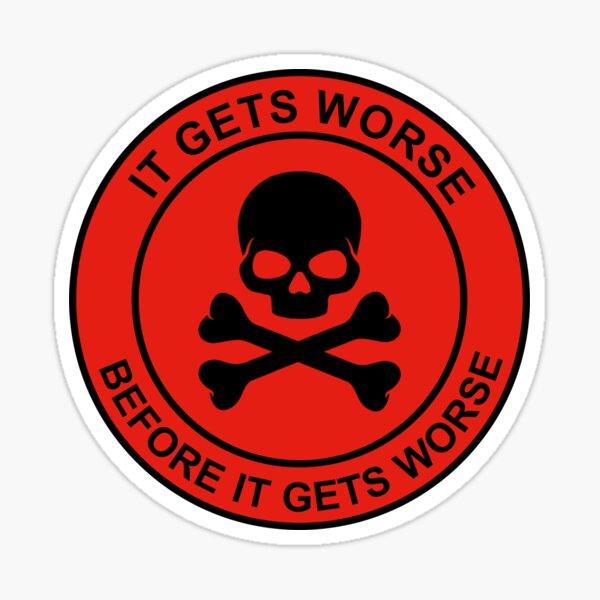 Item preview, It Get's Worse Before It Gets Worse, Funny Skull Hard Hat Hardhat for Men Women designed and sold by ThePatternArt  ⭐⭐⭐⭐⭐.