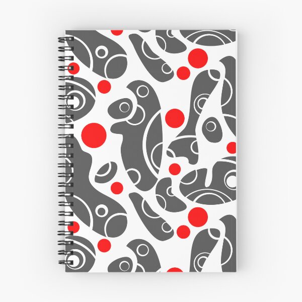 Item preview, Whale Sonics Grey and Red on White Half-Drop Repeat 5748 designed and sold by Art in My Loft.