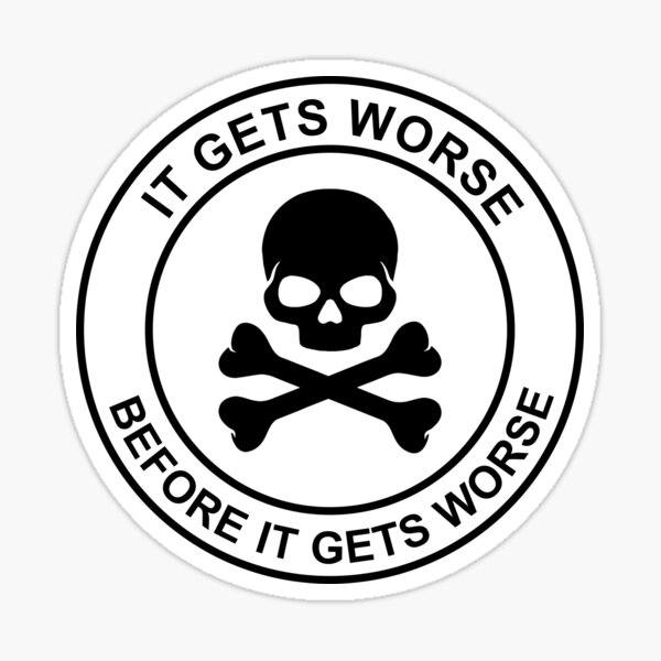 Item preview, It Get's Worse Before It Gets Worse, Funny Skull Hard Hat Hardhat for Men Women designed and sold by ThePatternArt  ⭐⭐⭐⭐⭐.