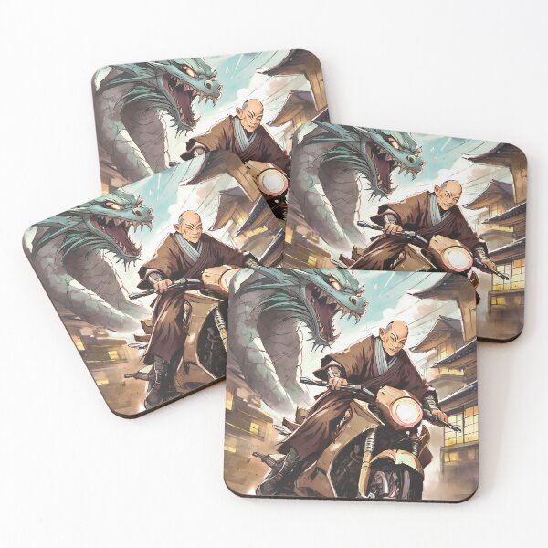 Item preview, Monk on a Motorcycle chased by a Dragon designed and sold by BADESIGNZZ.