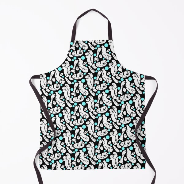 Item preview, Whale Sonics Cyan and White on Black Half-Drop Repeat 5748 designed and sold by Art in My Loft.