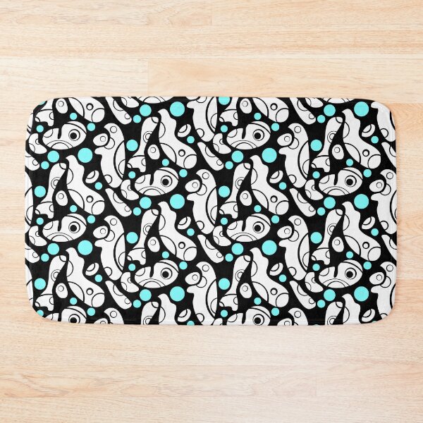Item preview, Whale Sonics Cyan and White on Black Half-Drop Repeat 5748 designed and sold by Art in My Loft.