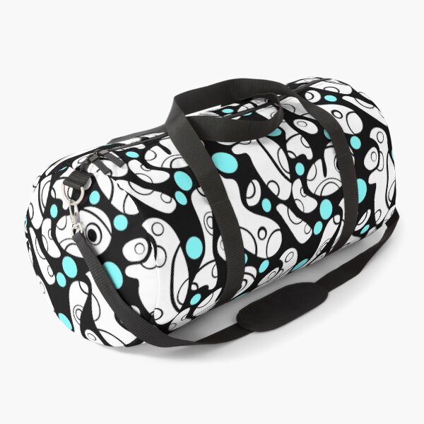 Item preview, Whale Sonics Cyan and White on Black Half-Drop Repeat 5748 designed and sold by Art in My Loft.