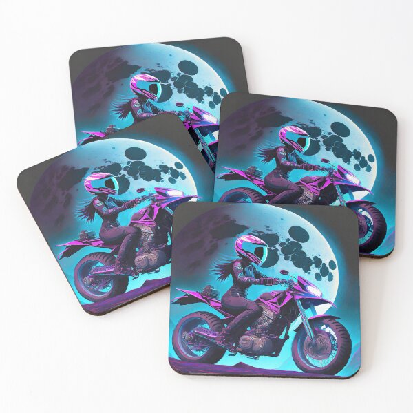 Item preview, Biker Girl riding on the Moon designed and sold by BADESIGNZZ.