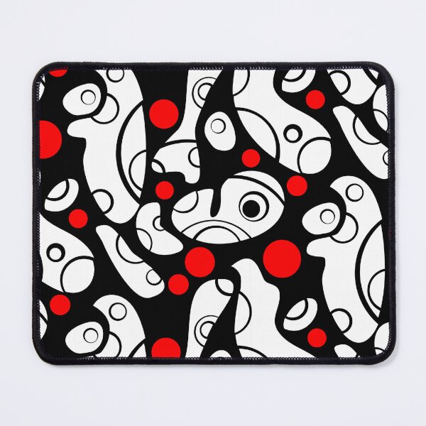 Item preview, Whale Sonics White and Red on Black Half-Drop Repeat 5748 designed and sold by Art in My Loft.