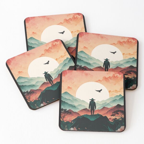Item preview, Abstraction. Sunset. Nature. Mountains. river. Birds. Geometric abstraction. designed and sold by MagelliShop.