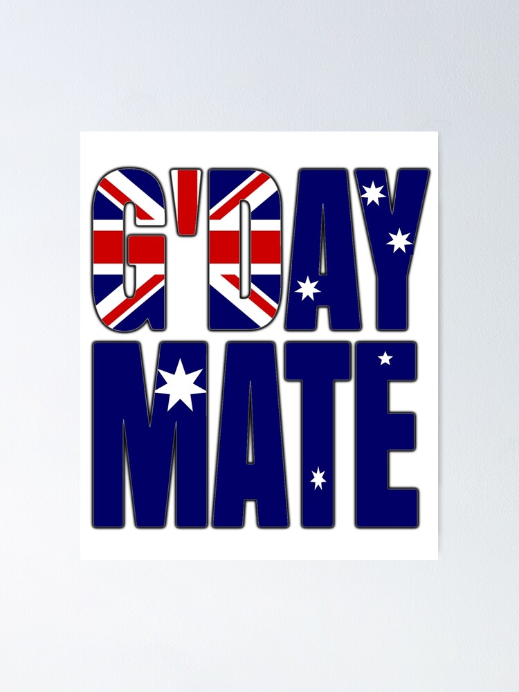  Australia Flag G Day Mate Aussie Slang Australian Pride Gift Poster 