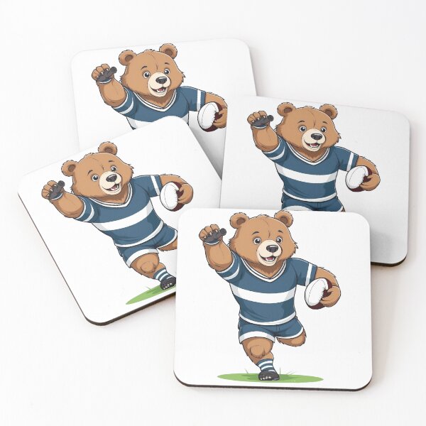 Item preview, ฺA Bear Rugby Player playing rugby  designed and sold by chathai.