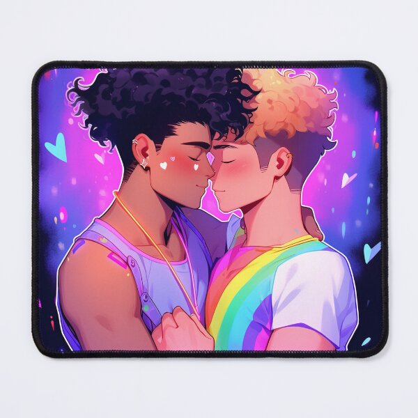 Item preview, Romantic Kissing Gay Anime Couple designed and sold by bubblegoth.