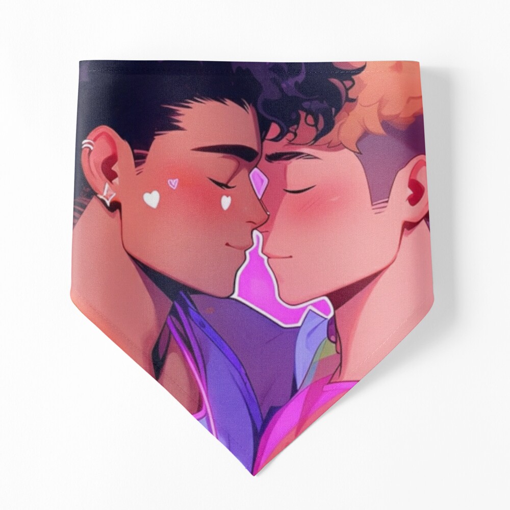 Romantic Kissing Gay Anime Couple