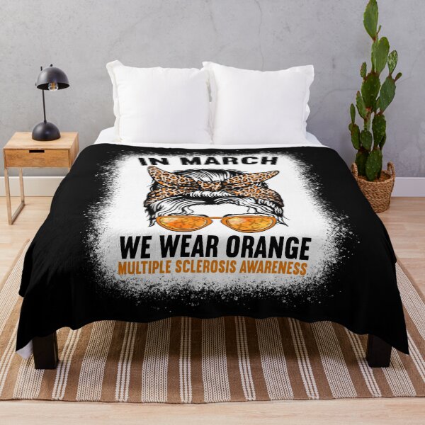 Item preview, March We Wear Orange Multiple Sclerosis Awareness Messy Bun designed and sold by MobyStickers.