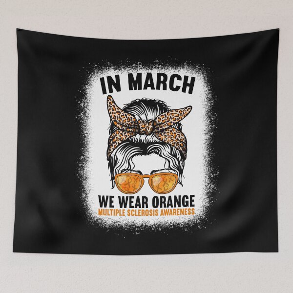 Item preview, March We Wear Orange Multiple Sclerosis Awareness Messy Bun designed and sold by MobyStickers.