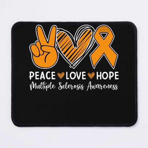 Item preview, Peace Love Hope Multiple Sclerosis Awareness Orange Ribbon designed and sold by MobyStickers.