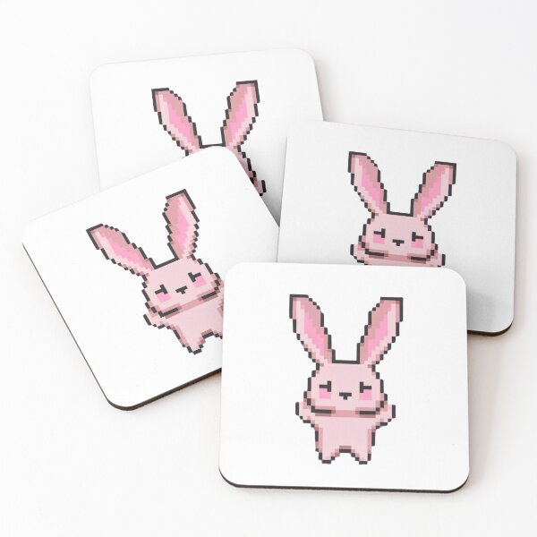 Item preview, pixel pink rabbit designed and sold by HarriPaloma.