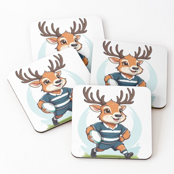 Item preview, A Cute Deer Rugby Player playing rugby  designed and sold by chathai.