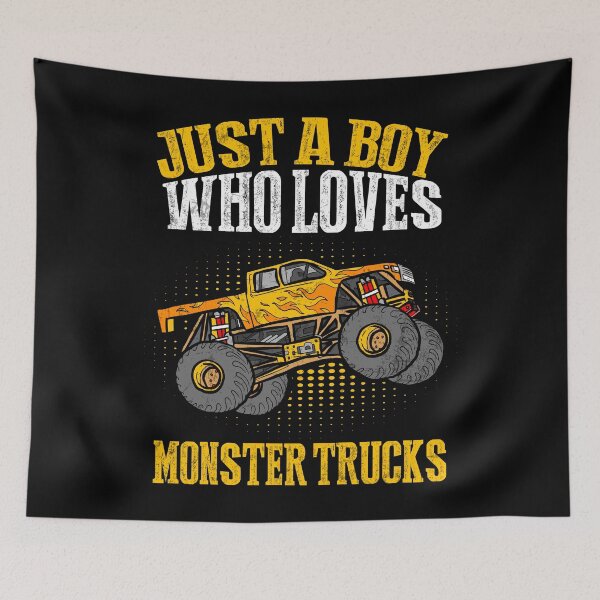Item preview, Just A Boy Who Loves Monster Trucks Lover Outfit Boys Kids designed and sold by MobyStickers.