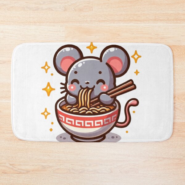 Item preview, Cute mouse eating ramen  designed and sold by Culmika.