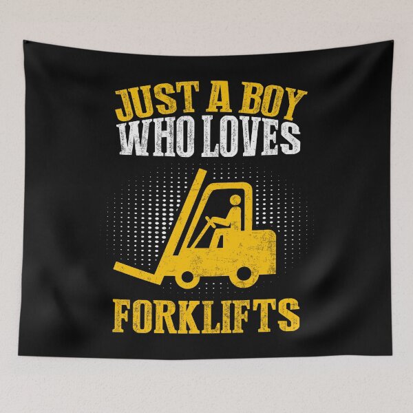 Item preview, Just A Boy Who Loves Forklifts Operator Lover Fan Boys Kids designed and sold by MobyStickers.