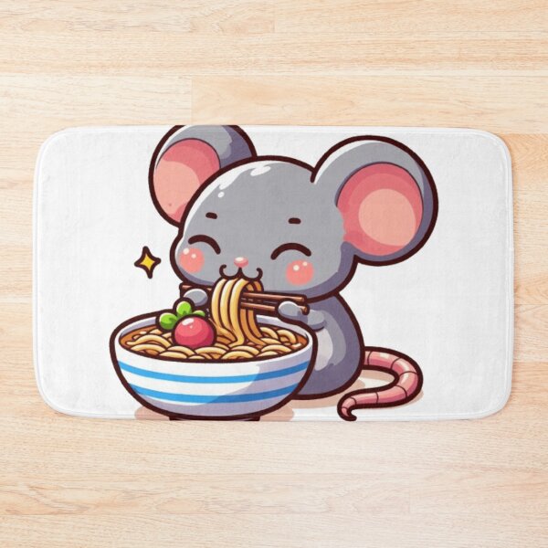Item preview, Cute mouse eating ramen  designed and sold by Culmika.