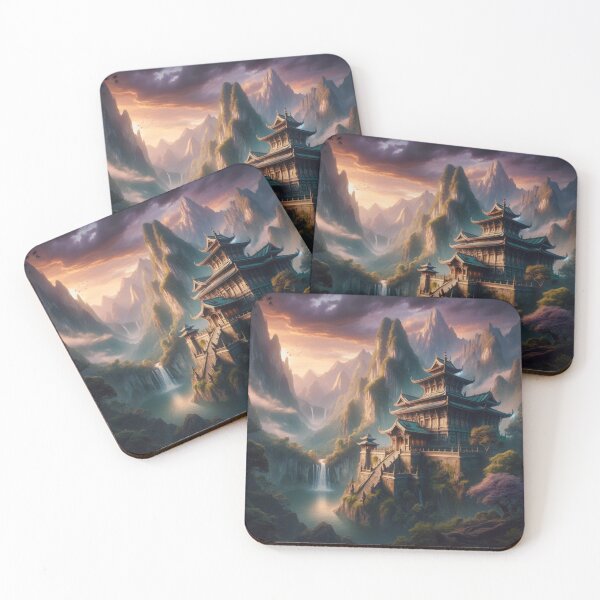 Item preview, Mystical Mountain Temple designed and sold by BestArtByArvind.