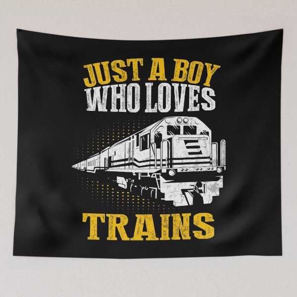 Item preview, Just A Boy Who Loves Trains Lover Locomotives Fan Boys Kids designed and sold by MobyStickers.