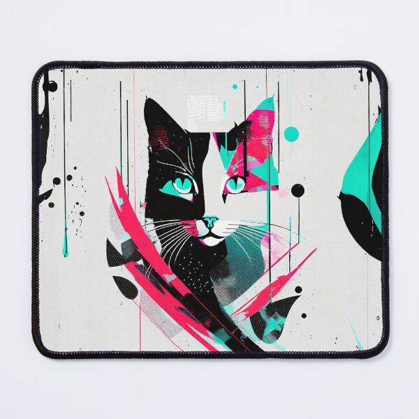 Item preview, Feline Flair: Neon Noir Cat Portrait designed and sold by bsilvia.