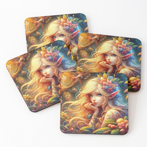 Item preview, A cute elf princess in a flowery magical forest designed and sold by AnimarifStudio.